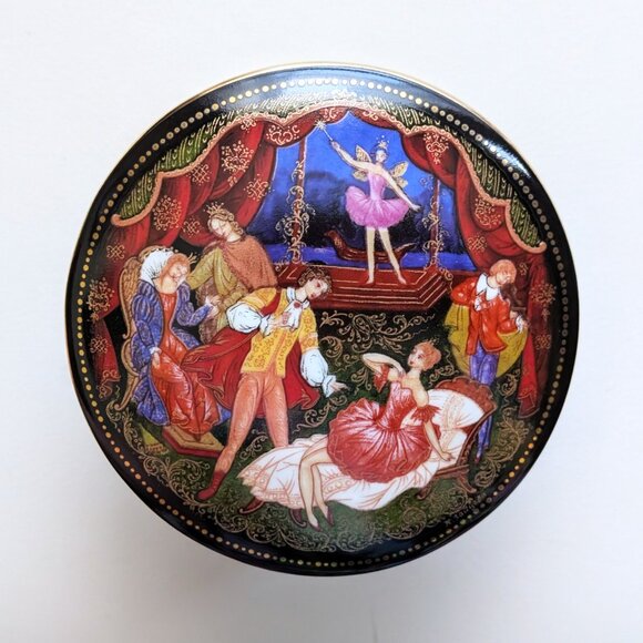 1992 Ardleigh Elliot & Sons Russian Ballet Porcelain Trinket Jewelry Vanity Box - Picture 10 of 10